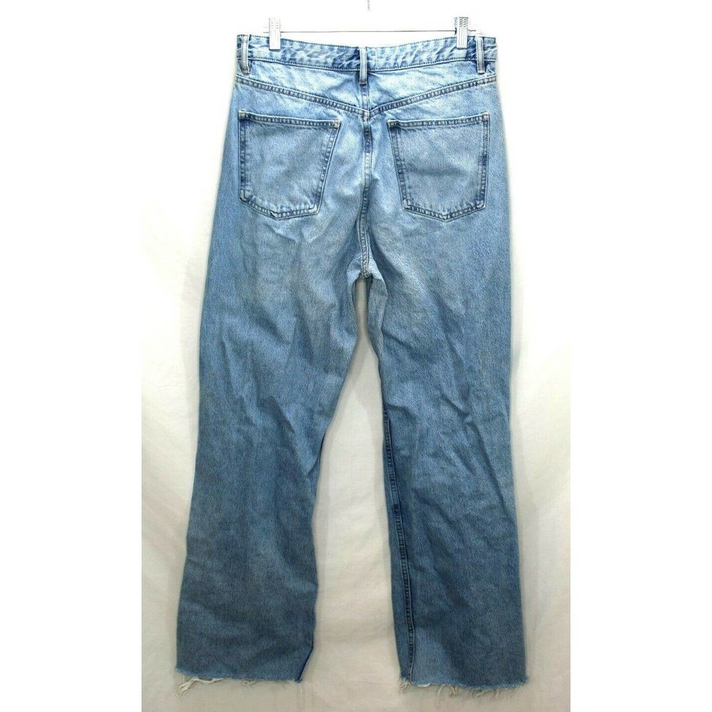 Zara Light Blue Distressed Boot Cut Jeans - Picture 3 of 9